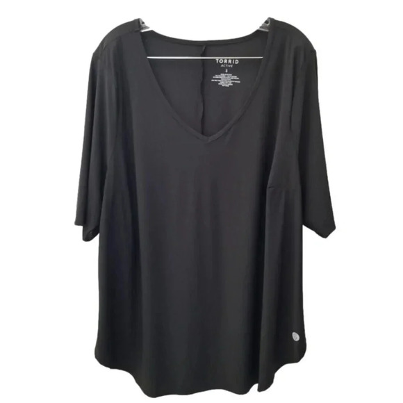 Torrid Athletic Wear Grey  V-Neck Short Sleeve Shirt Size 3X - Picture 1 of 6